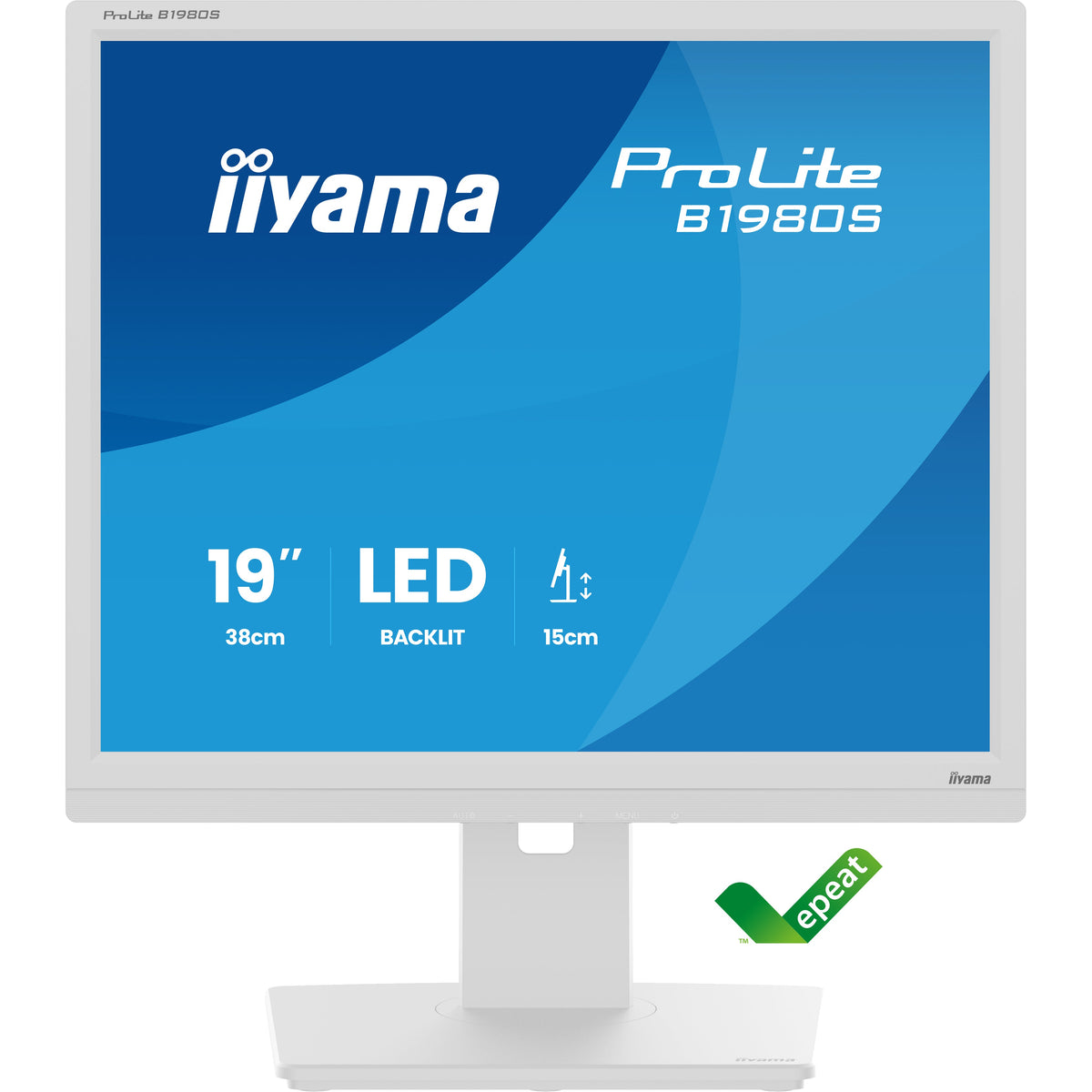 iiyama ProLite B1980S-W1 19-inch monitor, white – alternate view