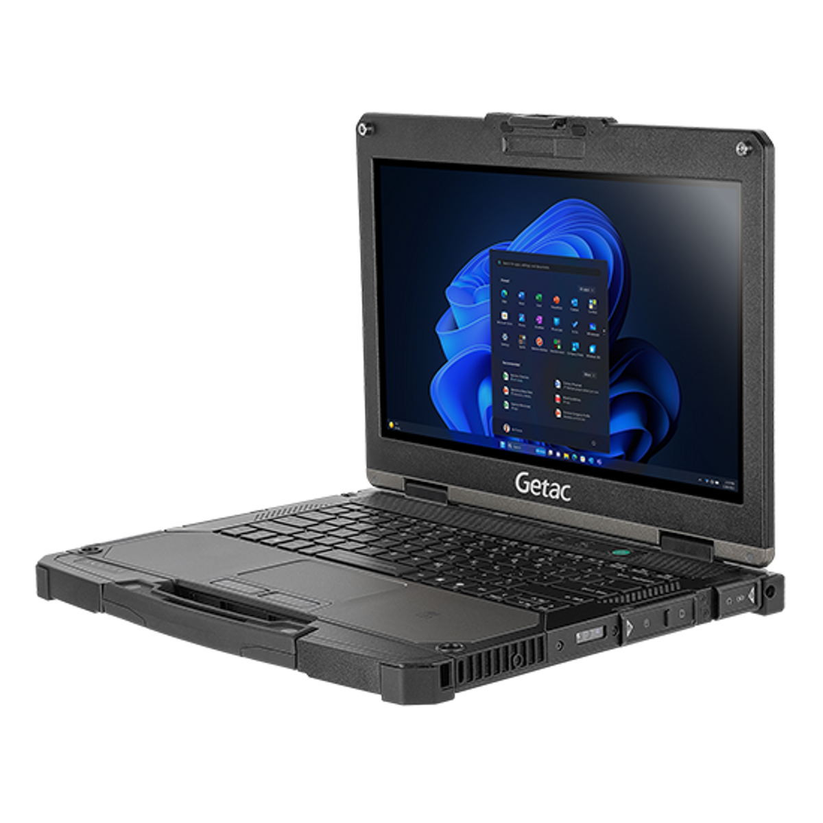 Getac B360 BM21Z4BEBDGX right three-quarter view with sealed port covers