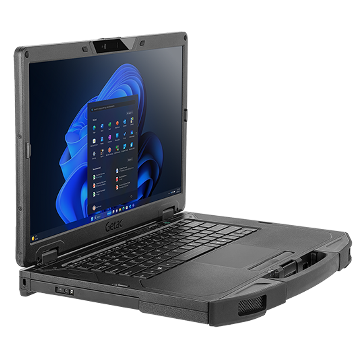 Getac S510 SU1D6CQ4SFXX left three-quarter view showing side ports and keyboard