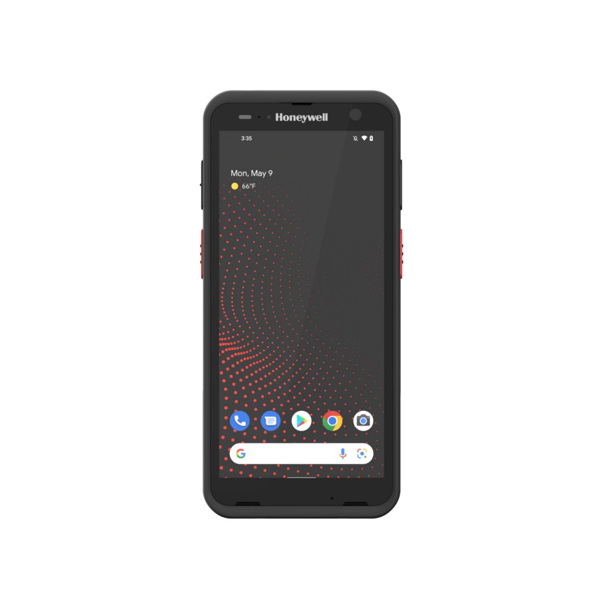 Honeywell CT70 6-inch all-touch Android mobile computer, black, standard range 2D imager, 5G + Wi-Fi, standard battery (CT70-X1N-057CS104G) – front view