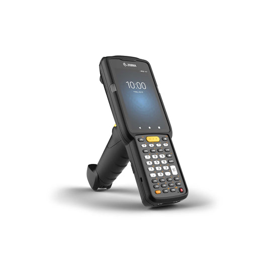 Zebra MC3300x rugged keypad mobile computer, pistol grip, 38-key function numeric keypad (MC330L-GE3EG4RW) – angled front view