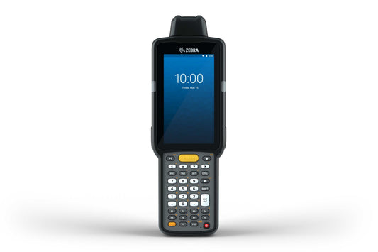 Zebra MC3300x rugged keypad mobile computer, rotating turret head, 38-key function numeric keypad (MC330L-RC3EG4RW) – front view