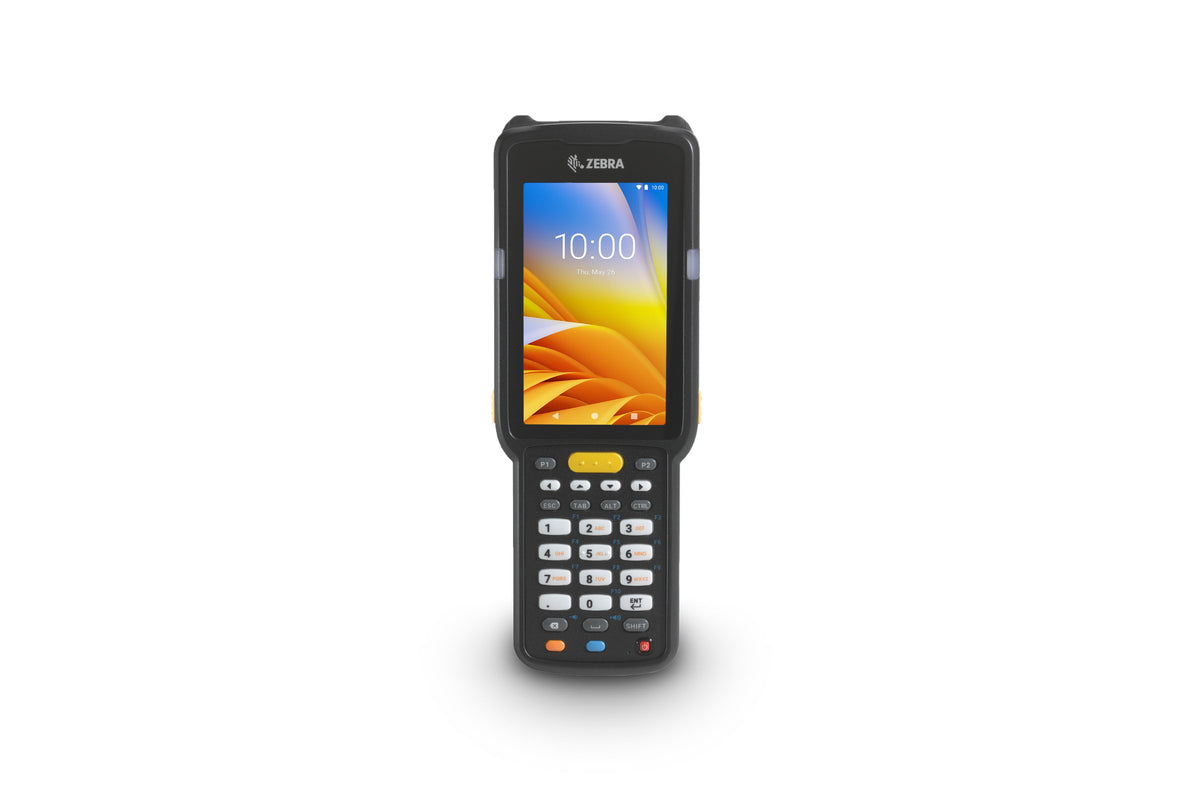 Zebra MC3300x rugged keypad mobile computer, straight shooter, 29-key numeric keypad (MC330L-SA2EG4RW) – front view, earlier screen