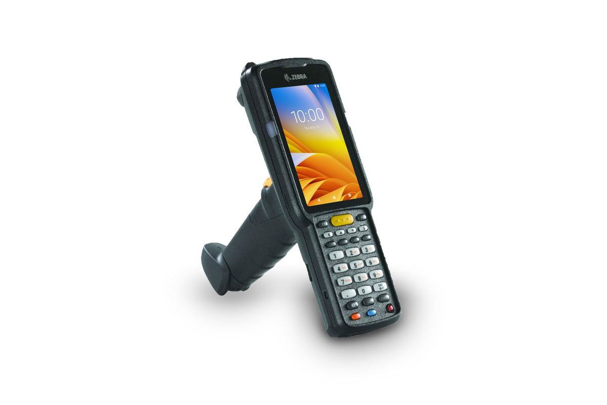 Zebra MC3300x rugged keypad mobile computer, pistol grip, 29-key numeric keypad (MC330L-GJ2EG4RW) – side view