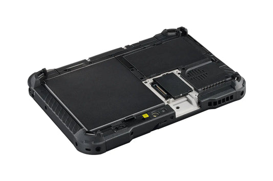 Panasonic TOUGHBOOK G2 mk3 (4G LTE + GPS, UK plug) rear view showing the modular expansion bay