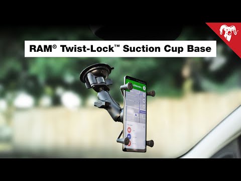RAM Mounts Twist-Lock Suction Cup Mount with Diamond Plate, B-Size, Medium Arm (RAM-B-166U) – official RAM Mounts video