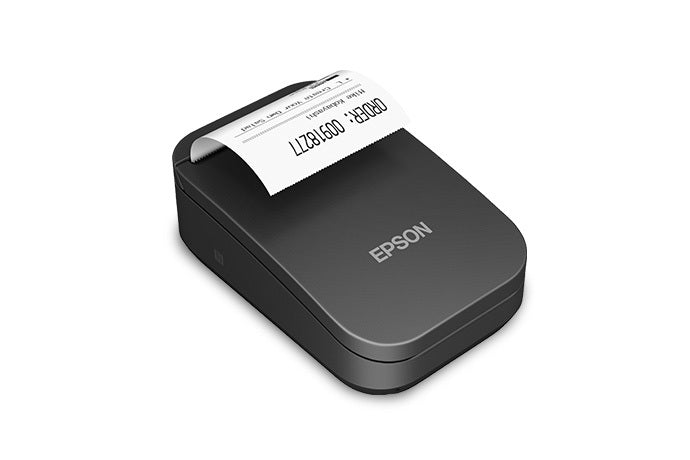 Epson TM-P20II 2-inch mobile receipt printer, Bluetooth, USB-C, black (C31CJ99101) – right 3/4 view with receipt