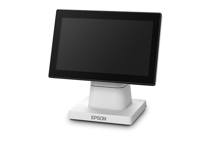 Epson DM-D70 white customer display, left angle, landscape
