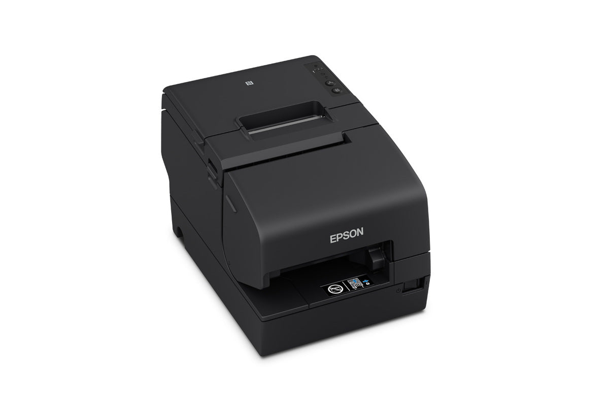 Epson TM-H6000VI hybrid multifunction POS receipt printer with MICR, black, Powered USB (C31CL25116B1) – 3/4 view