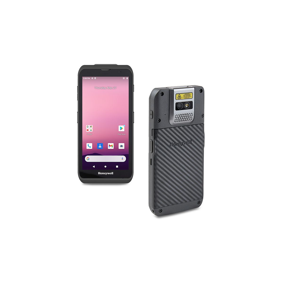 Honeywell ScanPal EDA5S Android mobile computer, S0703 2D imager (EDA5S-11AE64N21RK) – front and back view