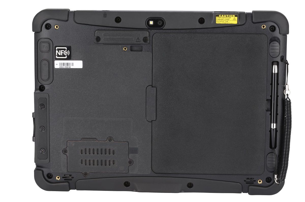 Honeywell RT10A 10.1" rugged Android tablet with N6703 standard-range imager, 4G LTE, outdoor display (RT10A-L1N-17C12S1E) – back view