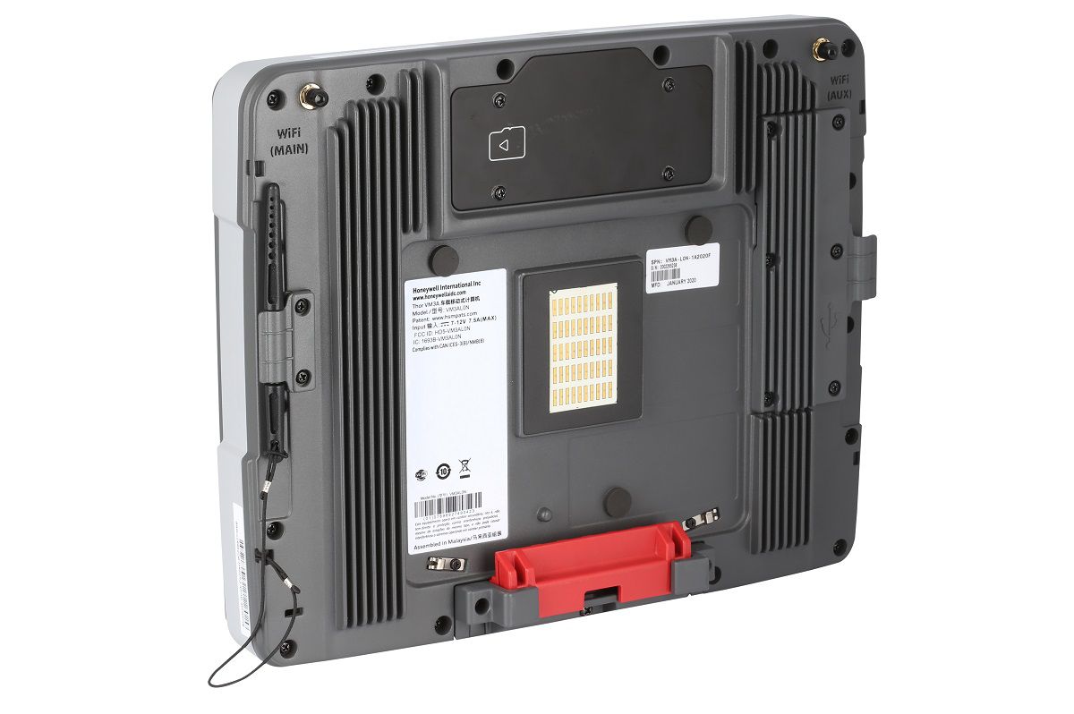 Honeywell Thor VM3A 12.1" Android vehicle-mount computer, indoor, capacitive touch (VM3A-L0N-1B4A20E) – back view