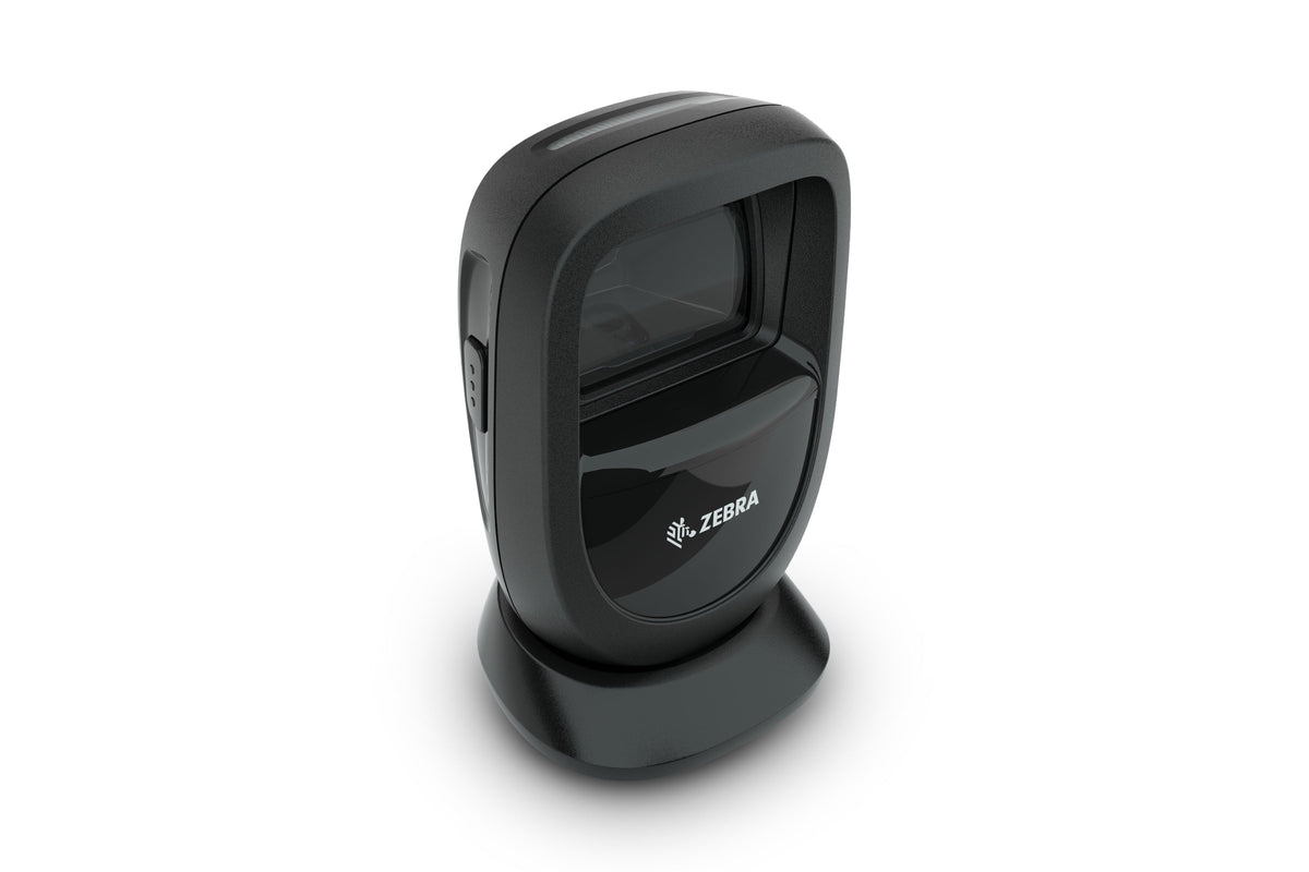 Zebra DS9308 presentation scanner in Midnight Black (DS9308-SR4U2100AZE) – upper front-right view