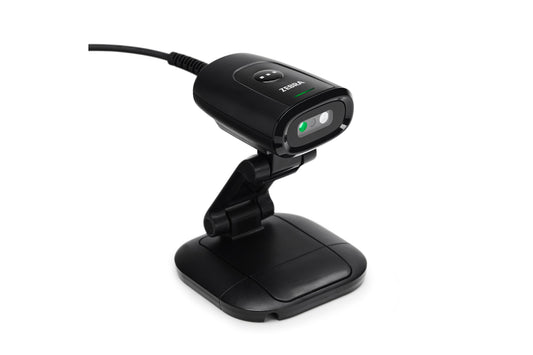 Zebra DS55 fixed-mount scanner with 3-in-1 mount (DS5502-SR4US70MMZW) – on the included 3-in-1 mount, presentation pose