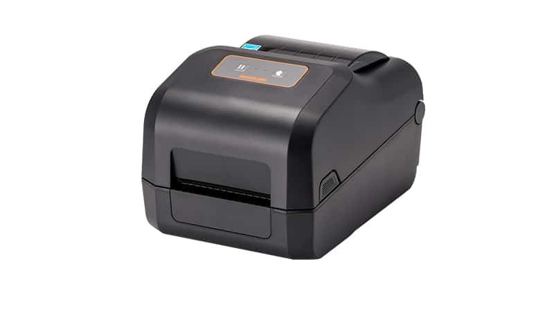 BIXOLON XD5-40t 4-inch thermal transfer desktop label printer, black (XD5-40tk/BEG) – front view