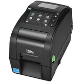 TSC TH220T 2-inch desktop thermal transfer label printer, 203 dpi, touch display, black (TH220-A001-0002) – front 3/4 view, colour touch display