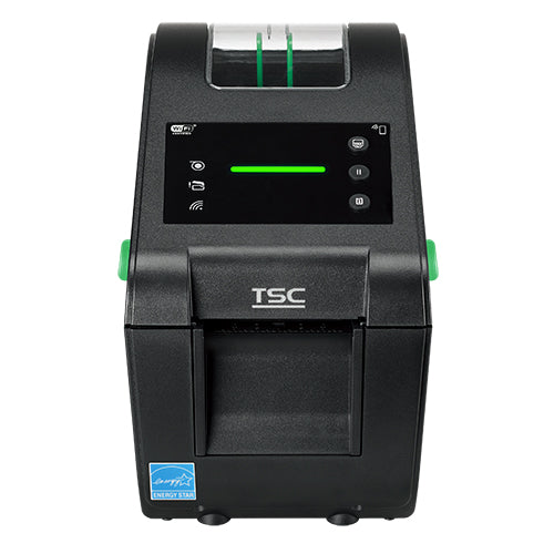 TSC DH220L 2-inch direct thermal desktop label printer, 203 dpi, LED, cutter, black (DH220L-A001-1022) – angled view