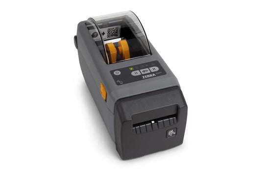 Zebra ZD611d 2-inch direct thermal desktop label printer, dark grey, 300 dpi, cutter, USB + Ethernet (ZD6A023-D2EE00EZ) – cutter, right view
