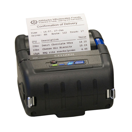 Citizen CMP-30II 3-inch mobile receipt and label printer, Wi-Fi, black (CMP30IIWUXCL) – printing a delivery note