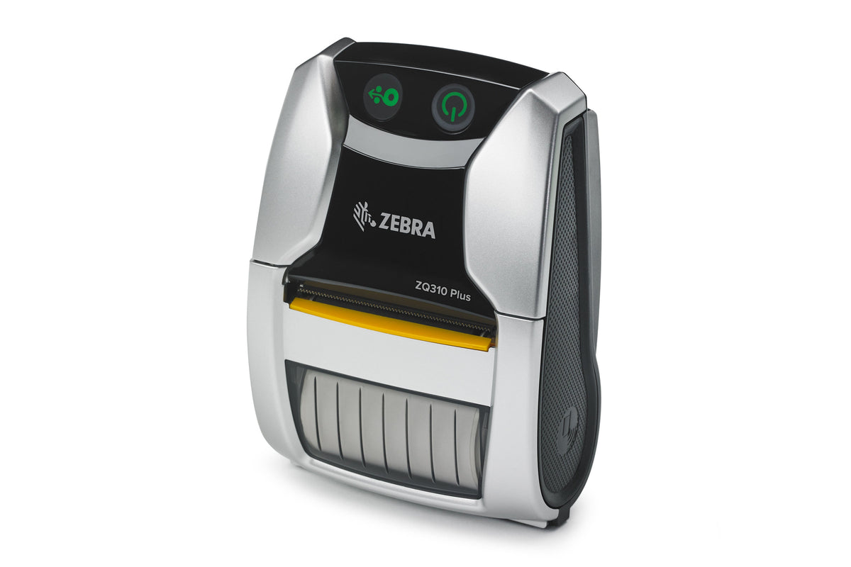 Zebra ZQ310 Plus mobile receipt printer, indoor model, Bluetooth (ZQ31-A0E03RE-00) – 3/4 view with media door