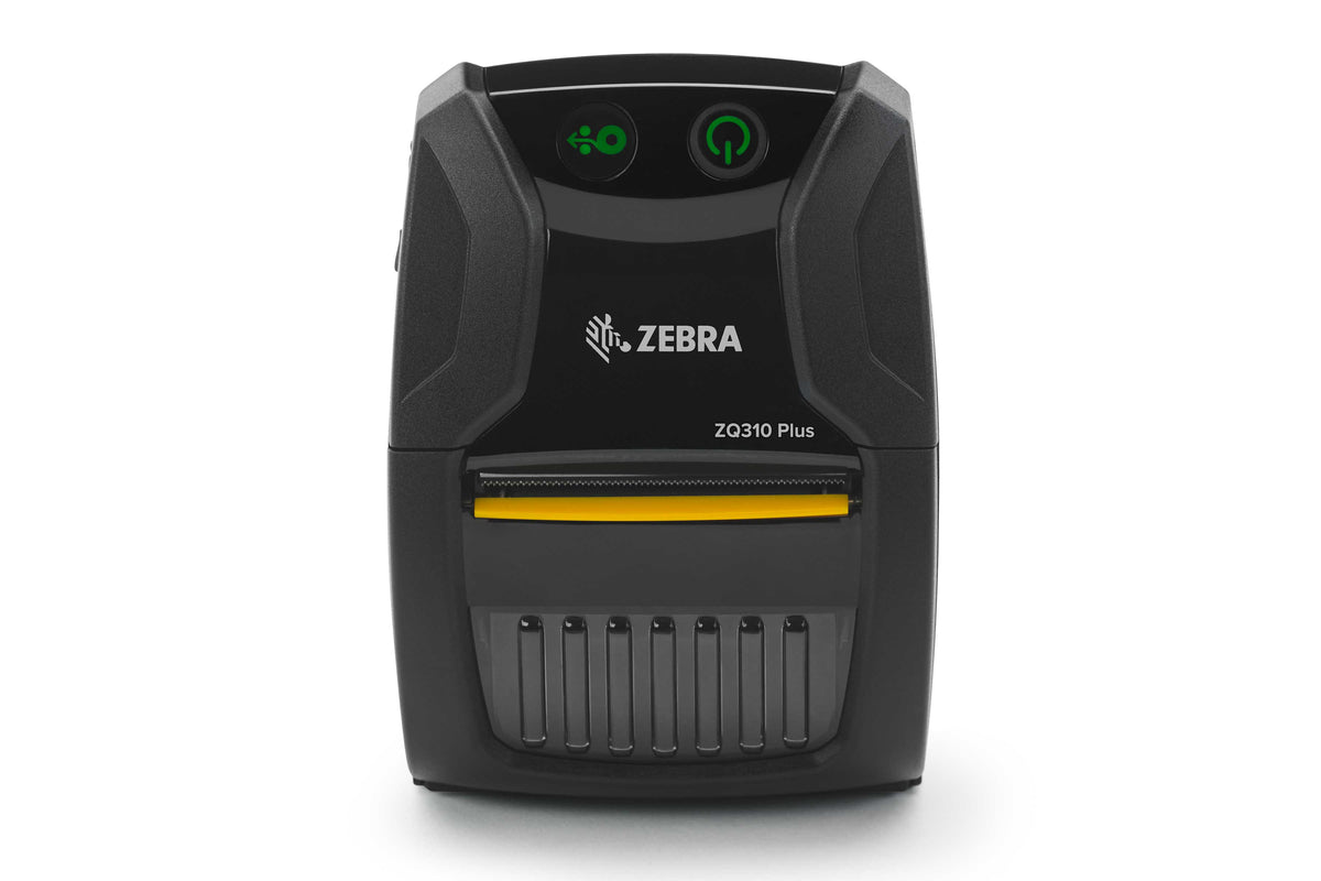 Zebra ZQ310 Plus mobile receipt printer, outdoor model, Bluetooth, linerless (ZQ31-A0E14TE-00) – front view