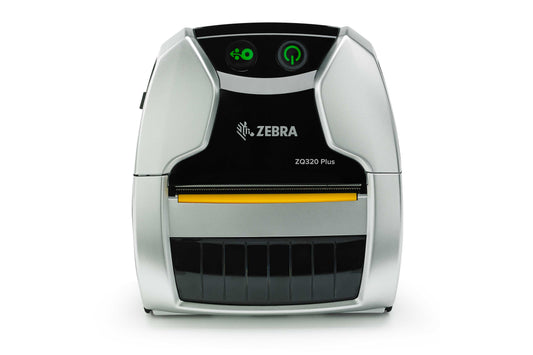 Zebra ZQ320 Plus mobile receipt and label printer, indoor model, Wi-Fi + Bluetooth (ZQ32-A0W03RE-00) – front view