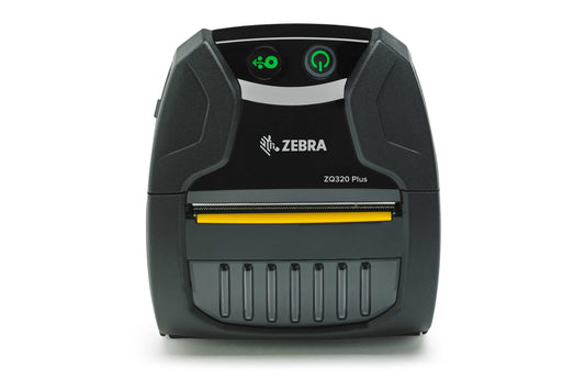 Zebra ZQ320 Plus mobile receipt and label printer, outdoor model, Bluetooth (ZQ32-A0E04TE-00) – front view