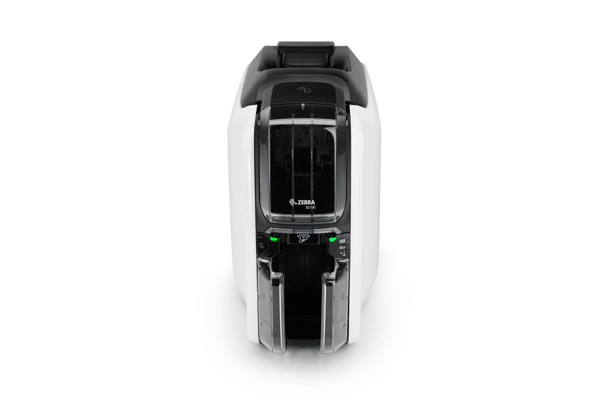 Zebra ZC100 plastic card printer, single-sided (ZC11-000C000EM00) – front view