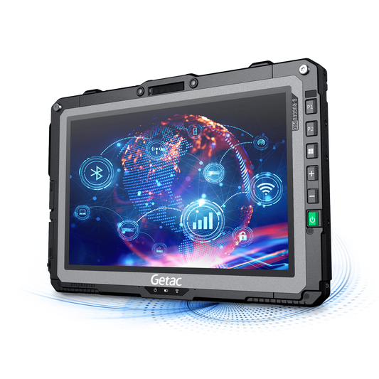 Getac UX10 G5 rugged 10.1-inch tablet, RF antenna pass-through (UW2964VIX9XX) – front view