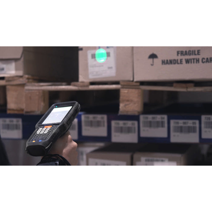Datalogic Skorpio X5 rugged Android mobile computer, handheld, 28-key numeric keypad, 2D imager (standard range) (943500013) – in use in warehouse