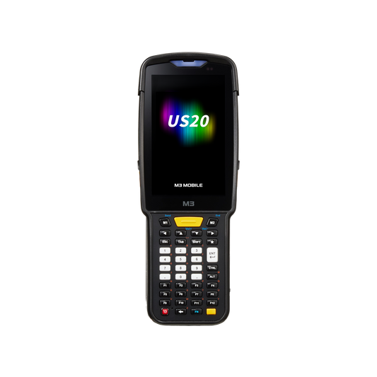 M3 Mobile US20X (4G LTE) rugged Android keypad mobile computer, 42-key function numeric keypad, SE4710 2D imager (S20X4C-QBCWSE-HF) – front view