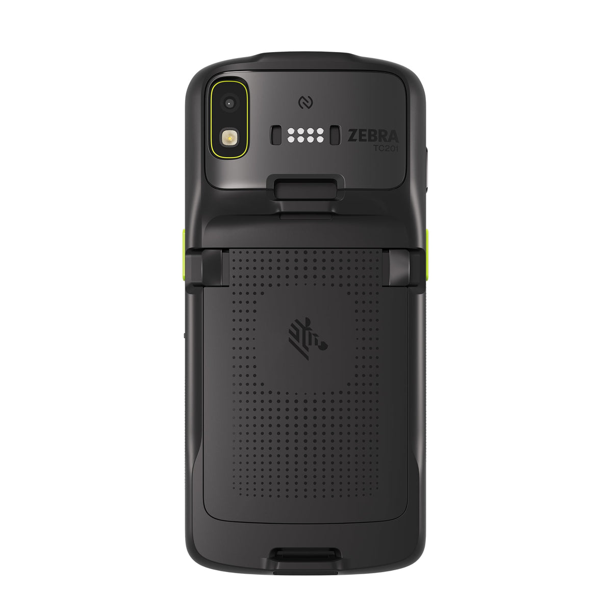 Zebra TC201 TC201G-383P4BE01-A6 rugged Android mobile computer – back view with 8-pin back I/O connector