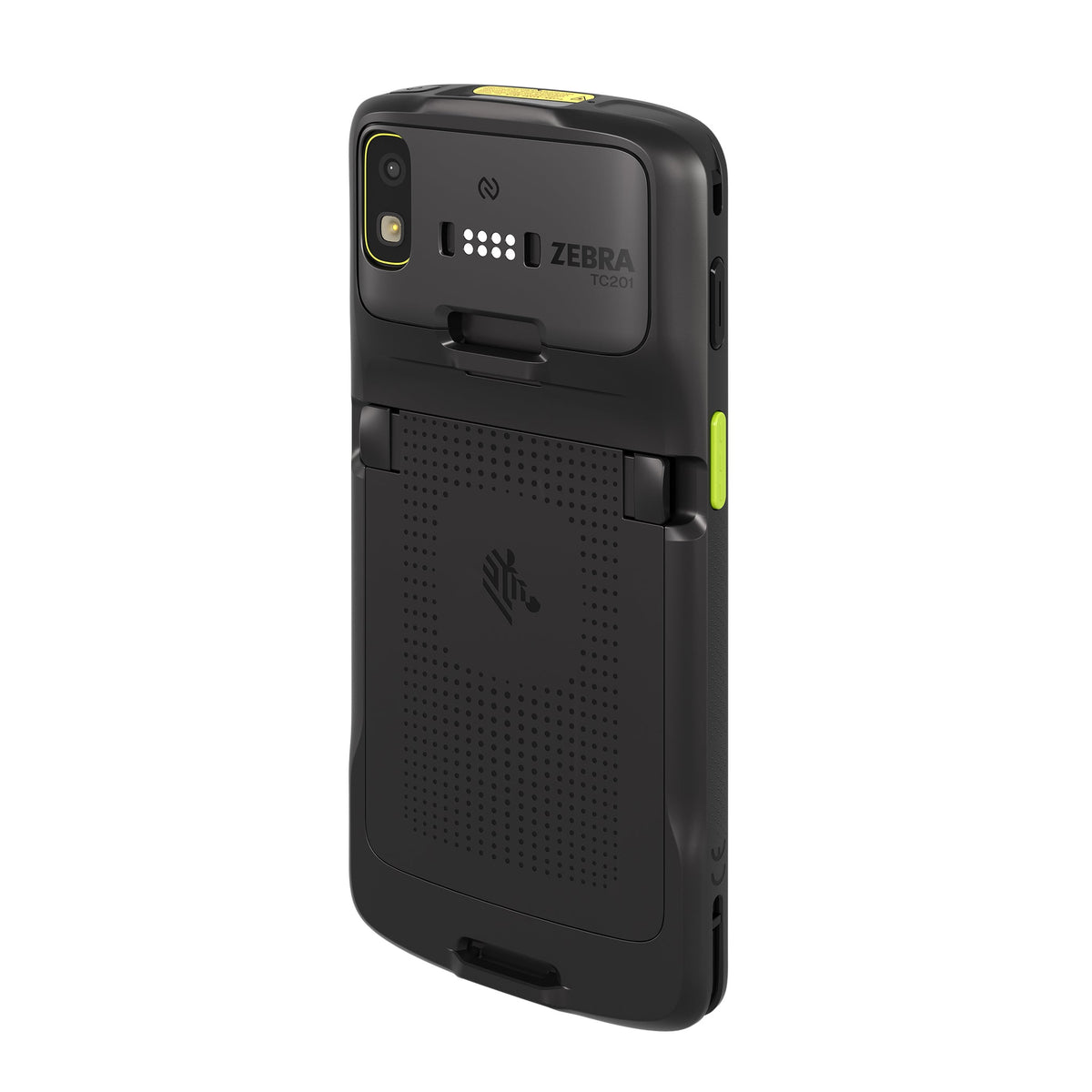 Zebra TC201 TC201G-383P4BA01-A6 rugged Android mobile computer – angled back view from the left