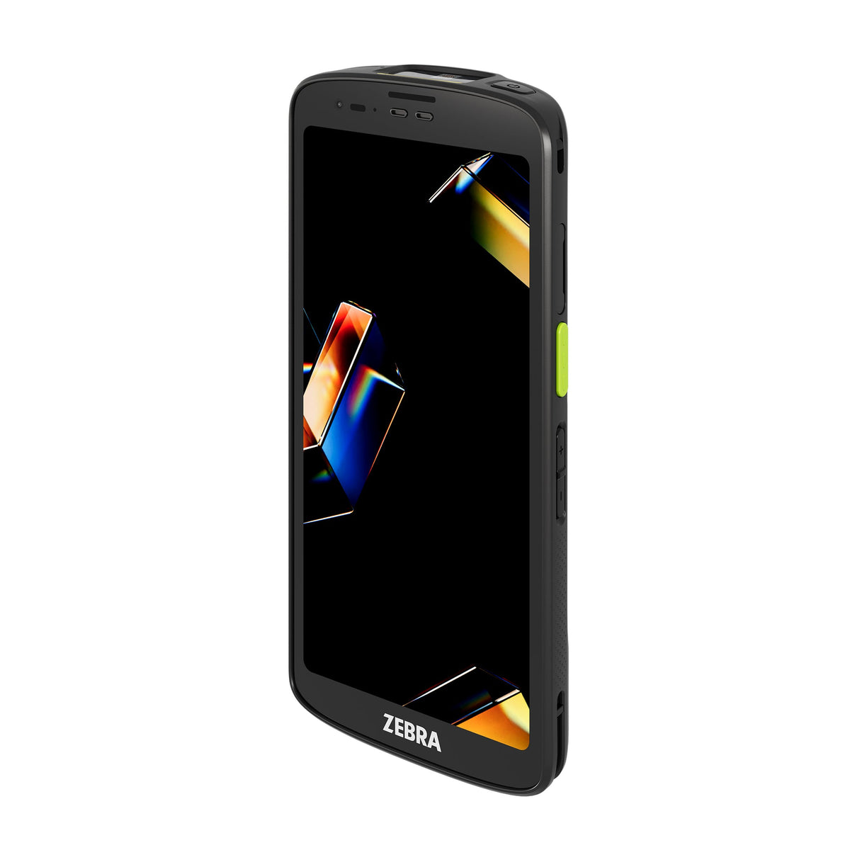 Zebra TC201 TC201G-383P4BA11-A6 rugged Android mobile computer – angled front view from the left