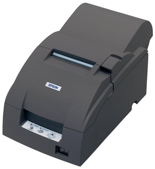 Epson TM-U220A impact dot matrix POS receipt printer with autocutter and journal take-up, dark grey, serial (C31C513057) – 3/4 view