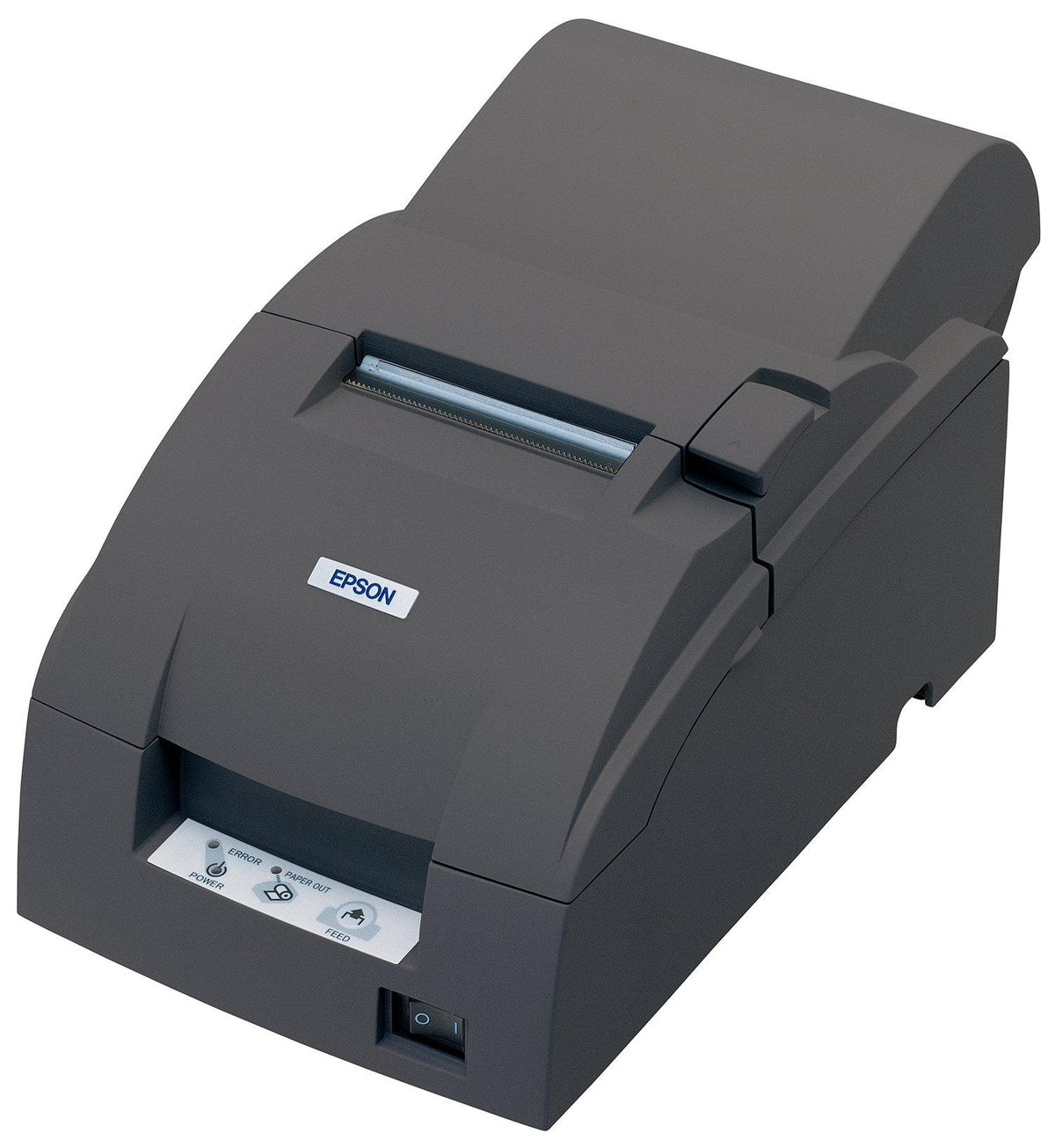 Epson TM-U220PA impact dot matrix POS receipt printer with autocutter and journal take-up, dark grey, parallel (C31C516057) – 3/4 view