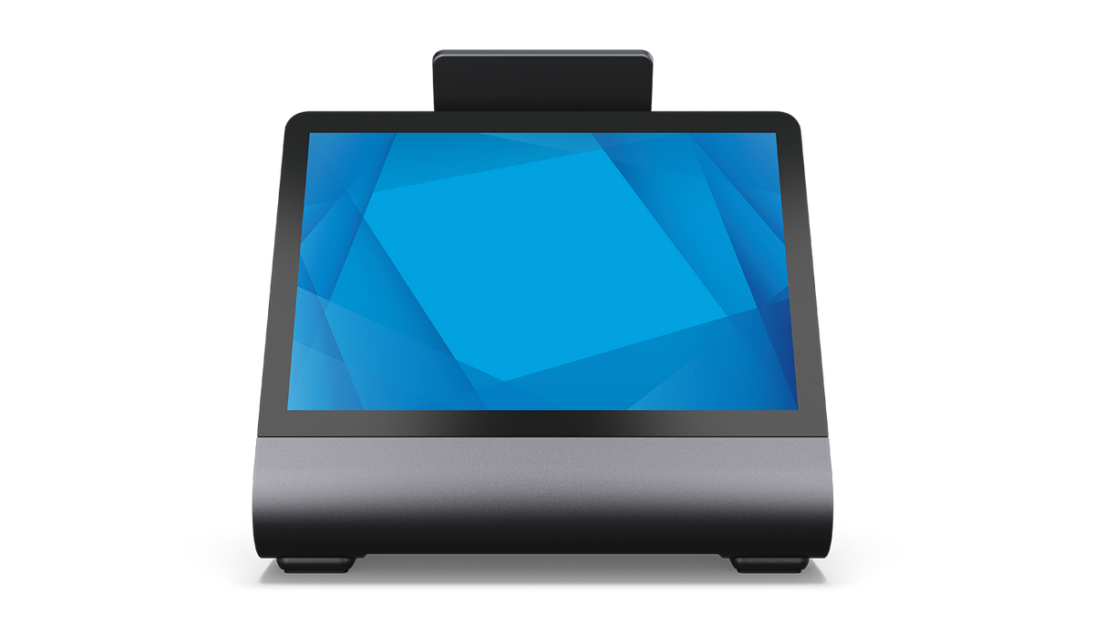 Elo Z30 POS stand Gen 1 with I/O hub, front view